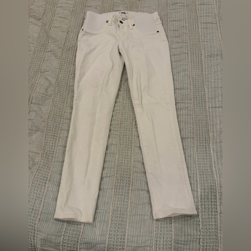 Paige Skyline Ankle Peg Jeans White Denim Size 27